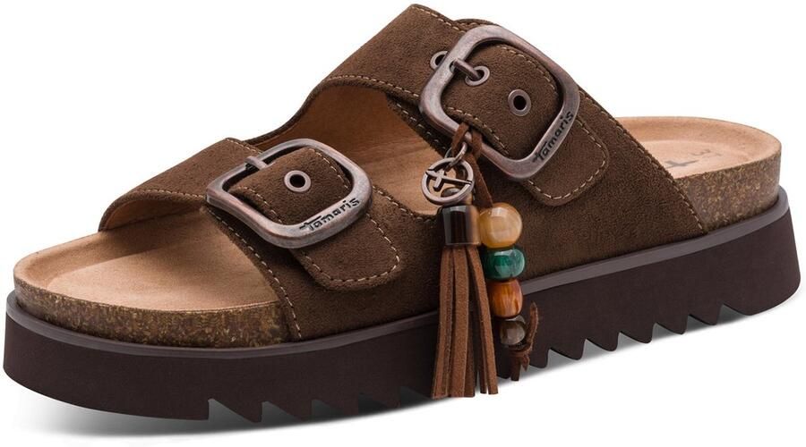 Tamaris sandaal 1-27521-46-304 dames schoenen slippers bruin