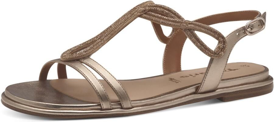 Tamaris Sandalen zomerschoen feestdagenschuh sandalette met fonkelende strasssteentjes