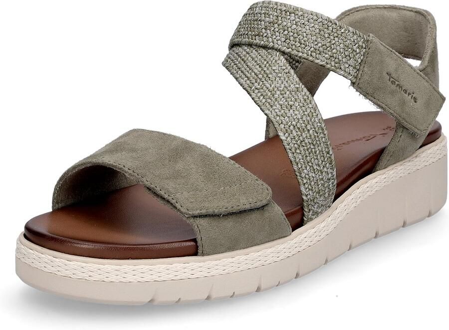 Tamaris Sleehaksandaaltjes zomerschoen sandaal plateauhak met klittenbandsluiting - Foto 2