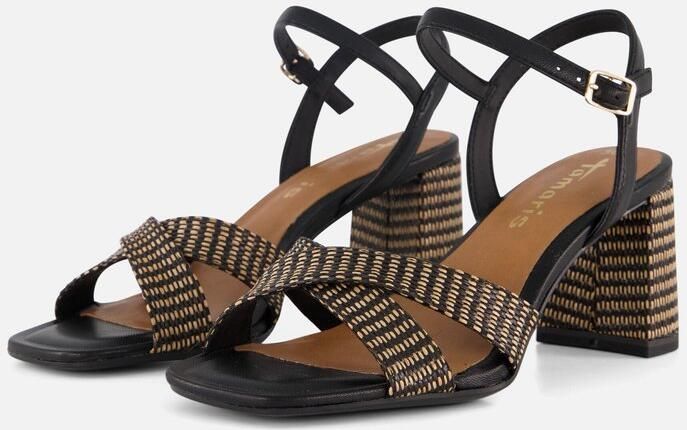 Tamaris Sandalen met hak zwart Textiel Dames
