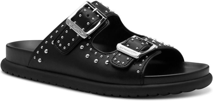 Tamaris Slippers plateau zomerschoen bezet met opvallende klinknagels
