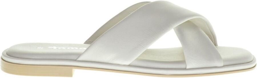 Tamaris Wit Leren Zomer Slipper White Dames