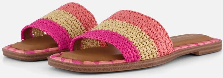 Tamaris Slippers blokhak zomerschoen strandschoen tweekleurige bies van bamboe - Foto 2