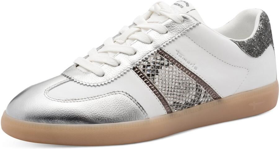 Tamaris Sneaker 1-23624-43 171 dames lage damesschoenen leer M2362443 wit zilver