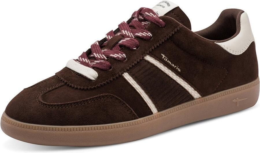 Tamaris Sneaker 1-23624-43-304 Lage Leer Donkerbruin