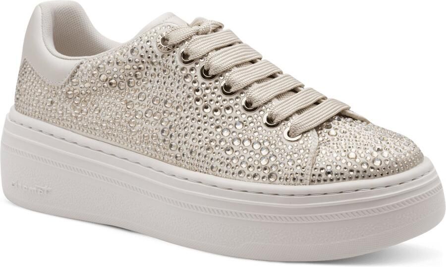 Tamaris dames sneaker 1-23795-46-179 dames lage glitter beige