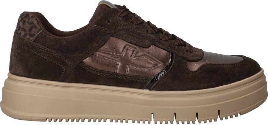 Tamaris Sneakers laag kastanjebruin mokka zwart