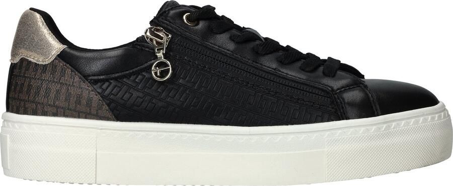 Tamaris Plateausneakers vrijetijdsschoen halfschoen veterschoen met inzetten en glinsterdetails - Foto 3