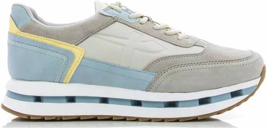 Tamaris Trendy Bruine Sneakers met Grijze en Blauwe Accenten Multicolor Dames - Foto 15