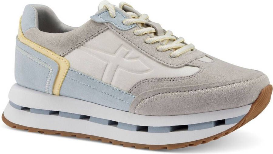 Tamaris Trendy Bruine Sneakers met Grijze en Blauwe Accenten Multicolor Dames - Foto 11