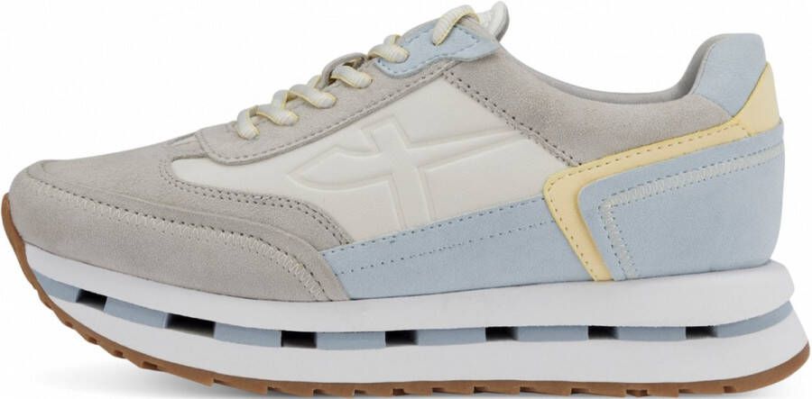Tamaris Trendy Bruine Sneakers met Grijze en Blauwe Accenten Multicolor Dames - Foto 12