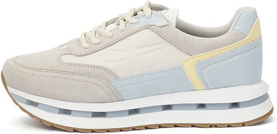 Tamaris Trendy Bruine Sneakers met Grijze en Blauwe Accenten Multicolor Dames - Foto 13