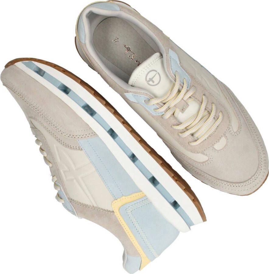 Tamaris Trendy Bruine Sneakers met Grijze en Blauwe Accenten Multicolor Dames