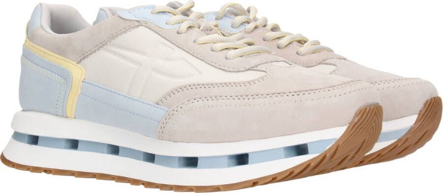 Tamaris Trendy Bruine Sneakers met Grijze en Blauwe Accenten Multicolor Dames - Foto 17