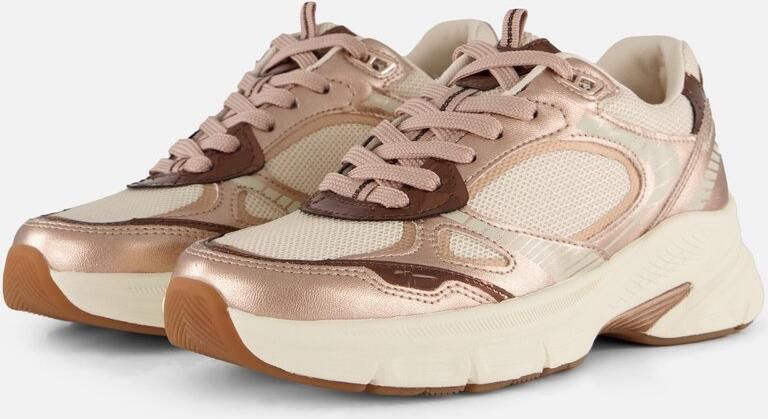 Tamaris Sneakers laag lichtbeige rose-goud rosé wit