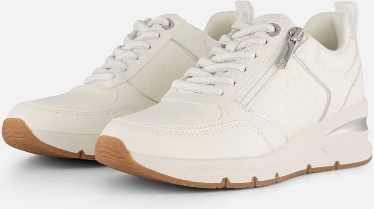 Tamaris Sneakers met sleehak vrijetijdsschoen lage schoen veterschoen met buitenrits - Foto 4