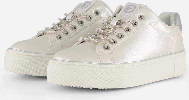 Tamaris Plateausneakers vrijetijdsschoen lage schoen veterschoen contrastafwerking aan de hak - Foto 7