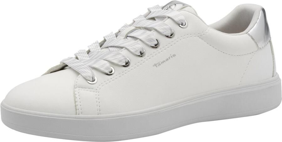 Tamaris Plateausneakers vrijetijdsschoen halfhoge schoen veterschoen in vegan verwerking