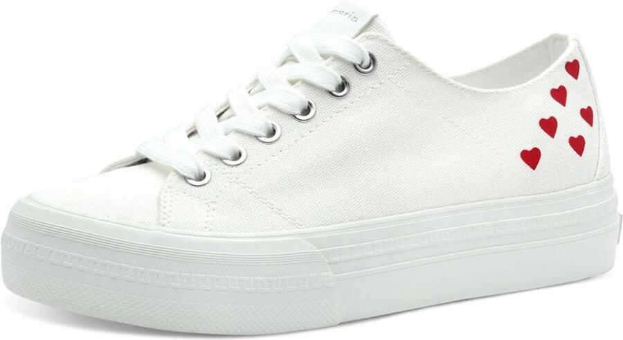 Tamaris Plateausneakers vrije tijd schoen lage schoen veterschoen met logo op de hiel