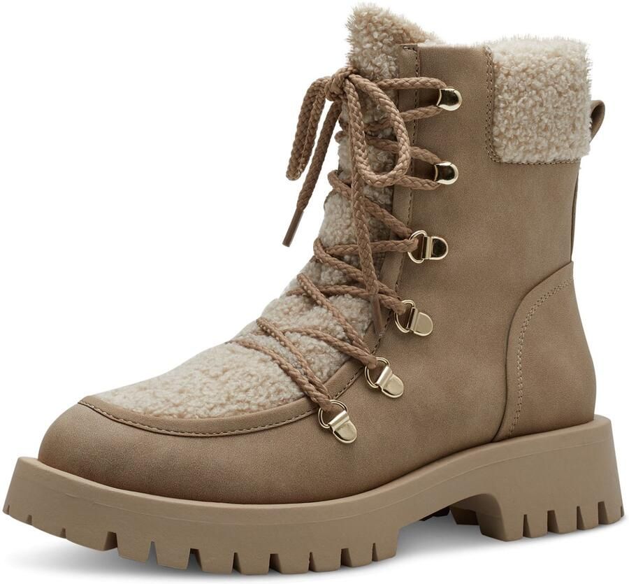 Tamaris Warme Teddy-Gevoerde Veterboot voor Dames Beige Dames - Foto 2