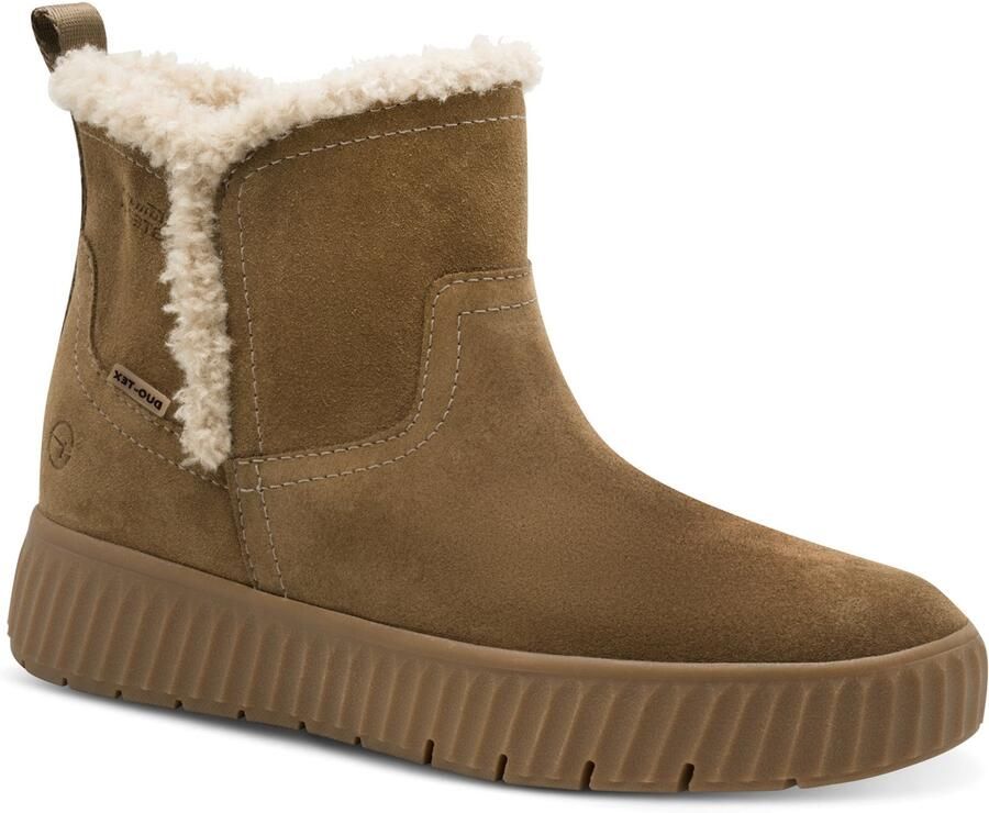 Tamaris Comfort leren enkellaarsjes voor dames 8-86422-45-365 brede pasvorm met warme voering