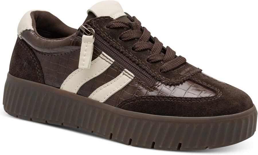 TAMARIS WIDE FIT Tamaris Comfort Essentials Dames Sneakers MOCCA CROCO