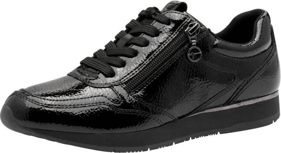 Tamaris trainers 1-23603-42 018 Lage Top Vrouwen Vegan M2363341 glanzend zwart
