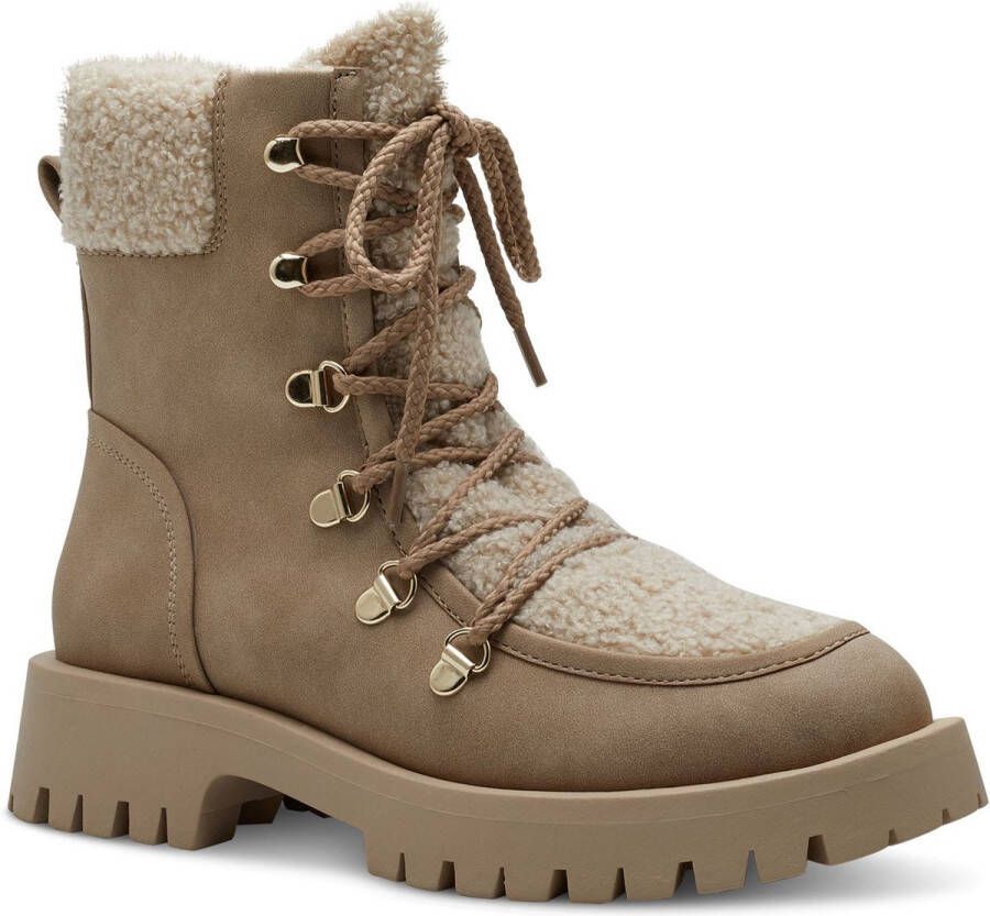 Tamaris Warme Teddy-Gevoerde Veterboot voor Dames Beige Dames