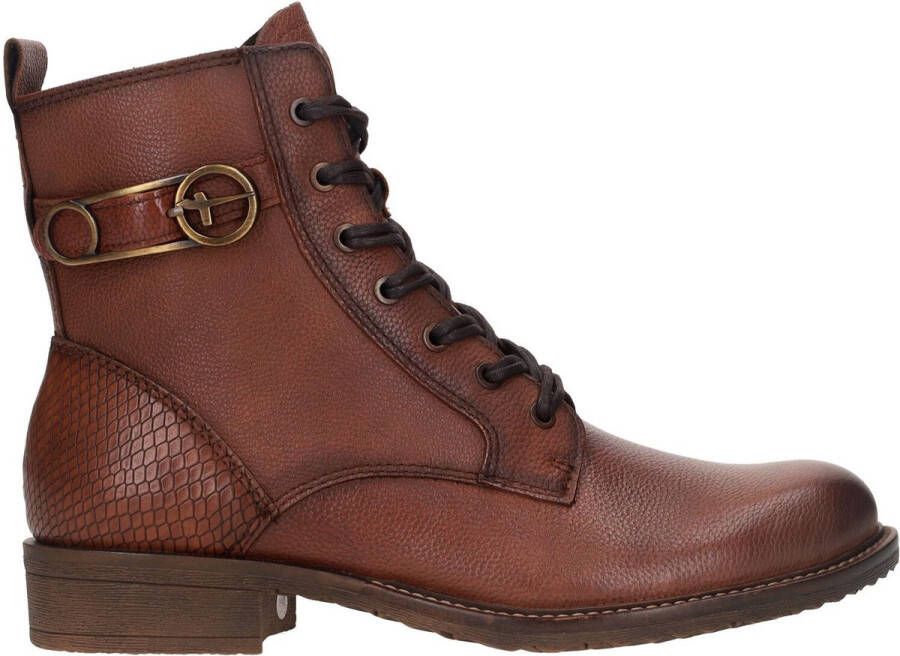 Tamaris Stijlvolle Bruine Leren Veterschoenen Brown Dames Schoenen