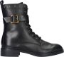 Tamaris Zwarte leren veterschoen met gouden details Zwart Dames - Thumbnail 9