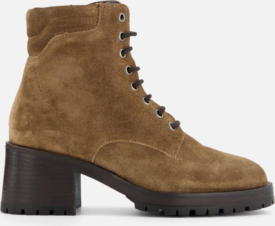 Tamaris Zwarte leren veterschoen met stevige zool Zwart Dames