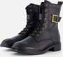 Tamaris Zwarte leren veterschoenen met gouden details Black Dames - Thumbnail 1