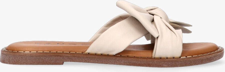 Tango Audrey 1-b bone white bow slipper cognac sole