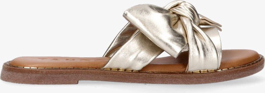 Tango Audrey 1-g platino gold bow slipper cognac sole