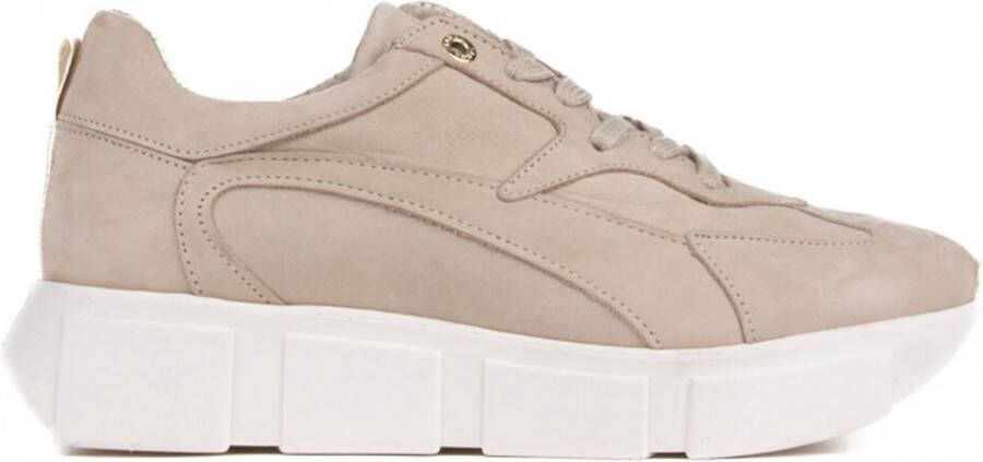 Miss Behave Tango Dames Norah 2-D Soft Beige Nubuck Sneaker BEIGE