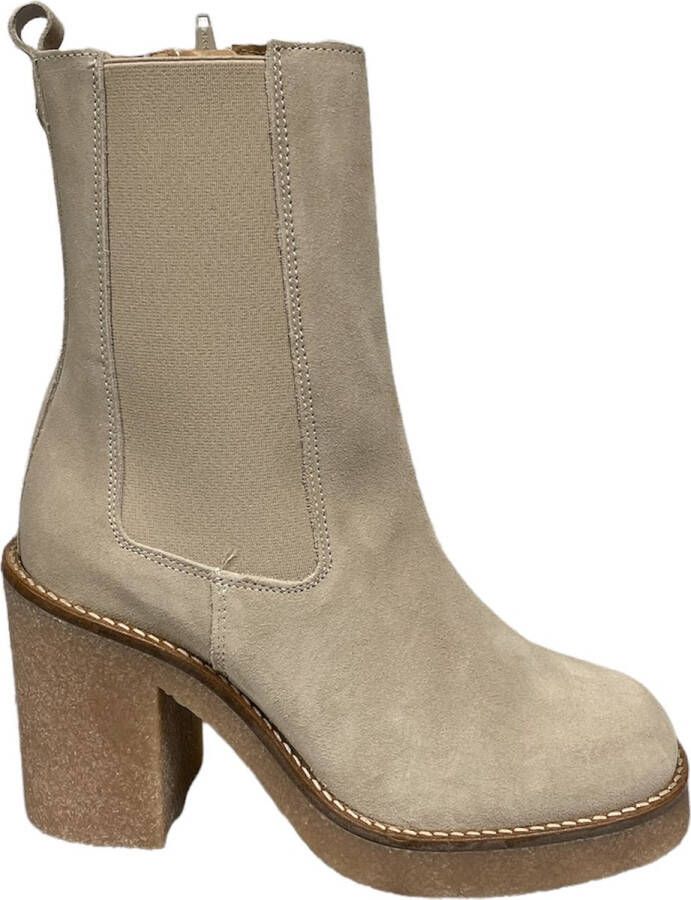 Tango Frida beige suede chelsea boot 300 Dames laarzen beige laarzen dames damessschoenen chelsea laarzen