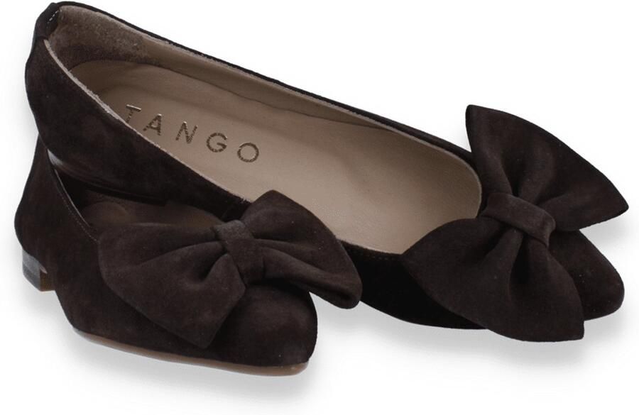 Tango Dames Ballerina Duna 3-p Dark Brown Suede Bruin