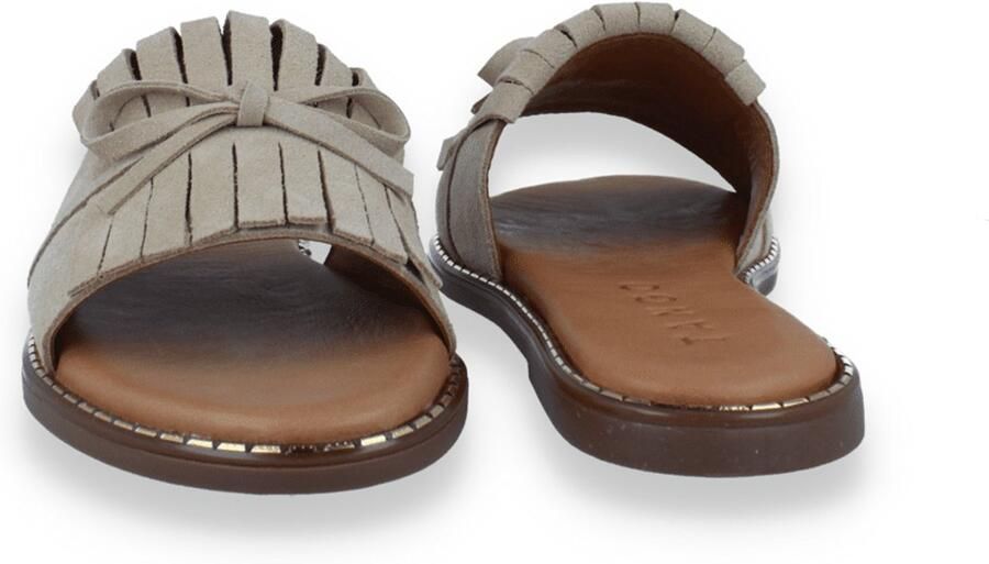 Tango Dames Slipper Audrey 32-a Suede Fringe Sandal Beige