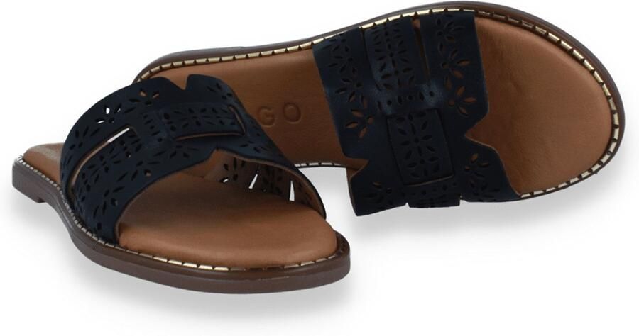 Tango Dames Slipper Audrey 37-c Black Perforation Zwart