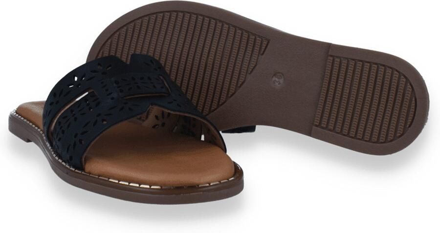 Tango Dames Slipper Audrey 37-c Black Perforation Zwart