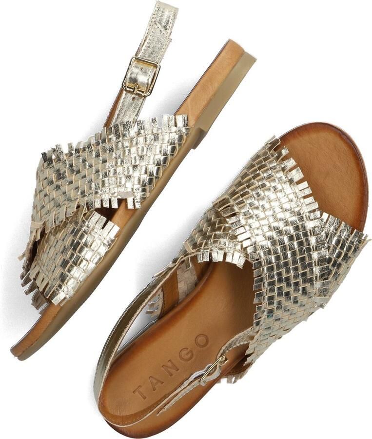 Tango | Mila 33 a platino gold cross sandal cognac sole - Foto 6