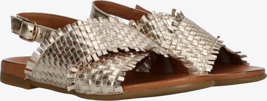 Tango | Mila 33 a platino gold cross sandal cognac sole - Foto 15