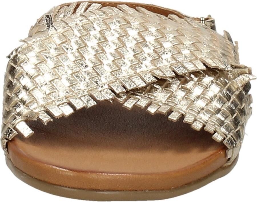 Tango | Mila 33 a platino gold cross sandal cognac sole - Foto 8