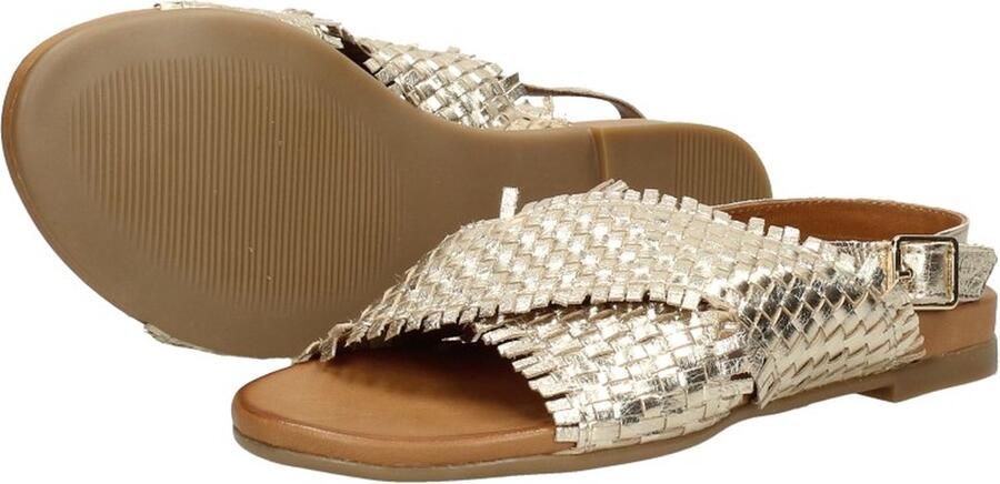 Tango | Mila 33 a platino gold cross sandal cognac sole - Foto 9