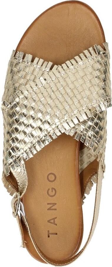 Tango | Mila 33 a platino gold cross sandal cognac sole - Foto 10