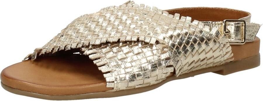 Tango | Mila 33 a platino gold cross sandal cognac sole - Foto 13