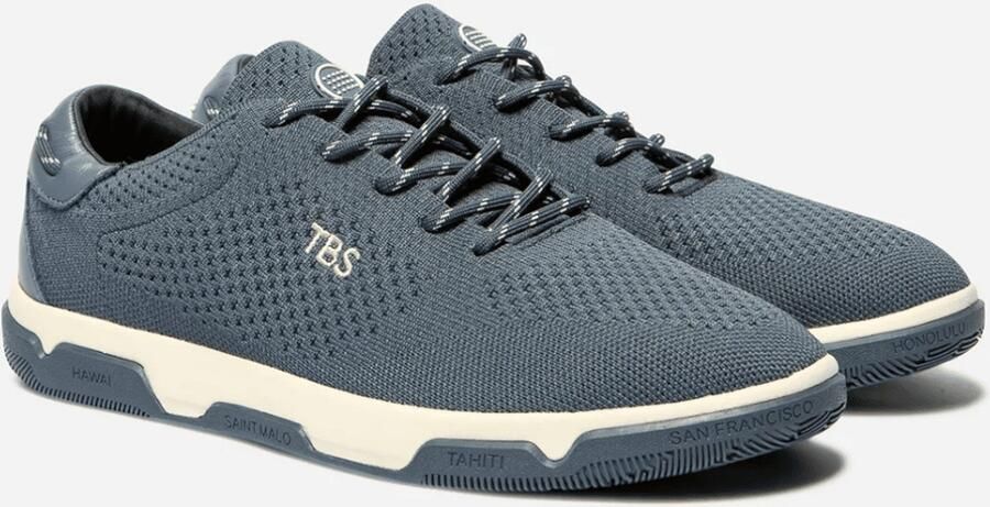 TBS Heren Sneaker Tennis Flyfknit Eco Pet Denim Blauw