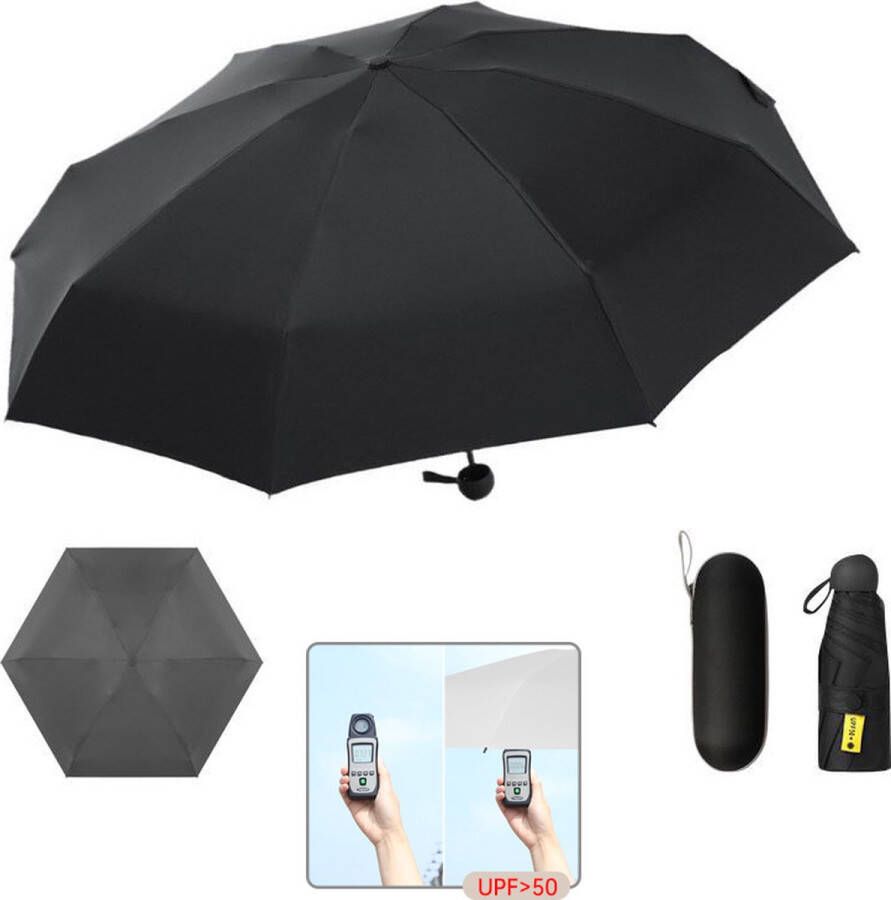 Mini-zakparaplu ultralicht reisparaplu opvouwbare zakparaplu bescherming tegen regen en zon UPF50+ draagbaar en comfortabel