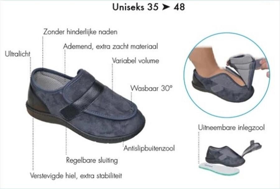 Tecnica 3T Pantoffel Comfortschoen Laag Unisex wijdte XL grijs - Foto 6