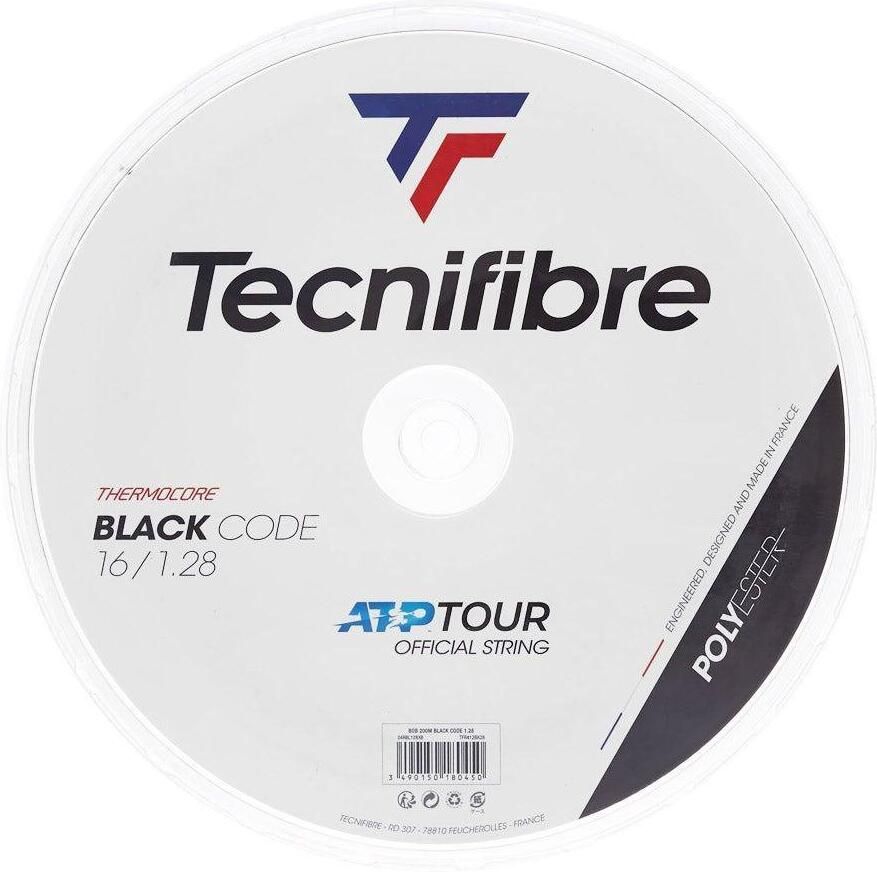 Tecnifibre Black Code Rol 200M Tennissnaar Snaar Dikte: 1.28 Zwart